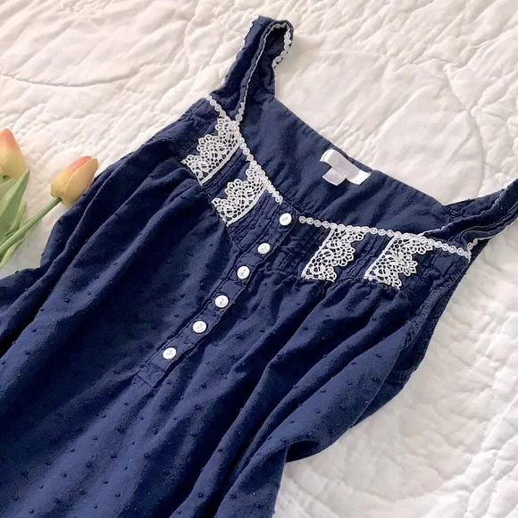 🌷SOLD🌷 Vintage Navy Sleep Gown 💙 - Picture 3 of 4